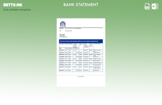 Модерен стил Шаблон за извод од банка Авганистан Да Авганистан